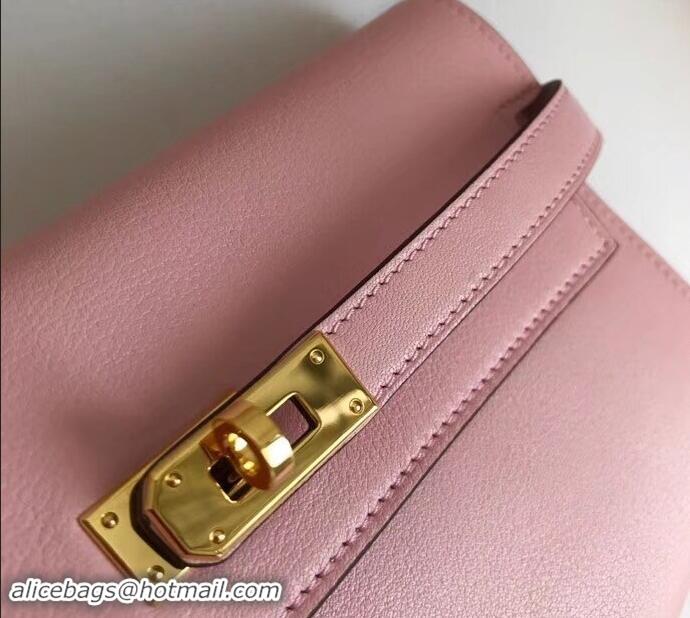 Well Crafted Hermes Kelly Wallet in Swift Leather H422012 Pink