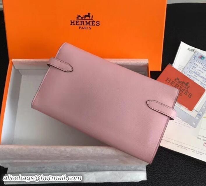 Well Crafted Hermes Kelly Wallet in Swift Leather H422012 Pink