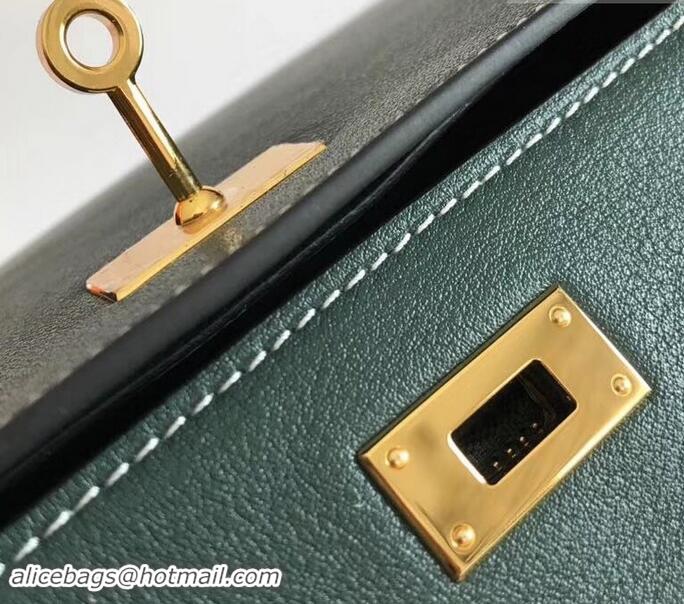 Elegant Hermes Kelly Wallet in Swift Leather H422012 Green