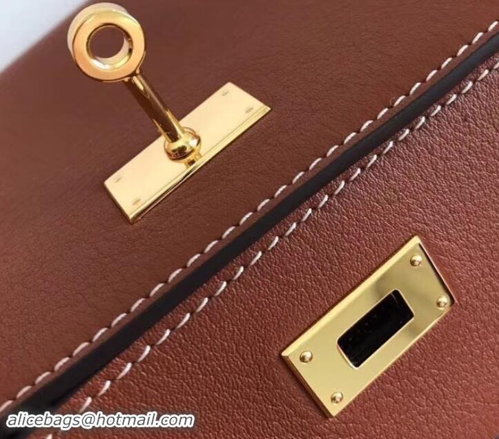 Shop Duplicate Hermes Kelly Wallet in Swift Leather H422012 Brown