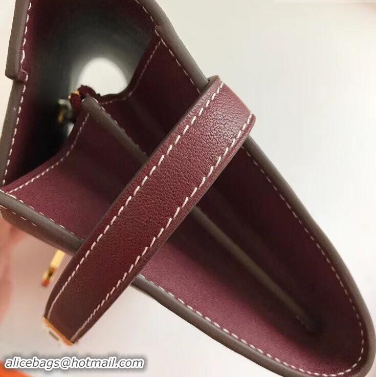 Best Quality Hermes Kelly Wallet in Swift Leather H422012 Burgundy