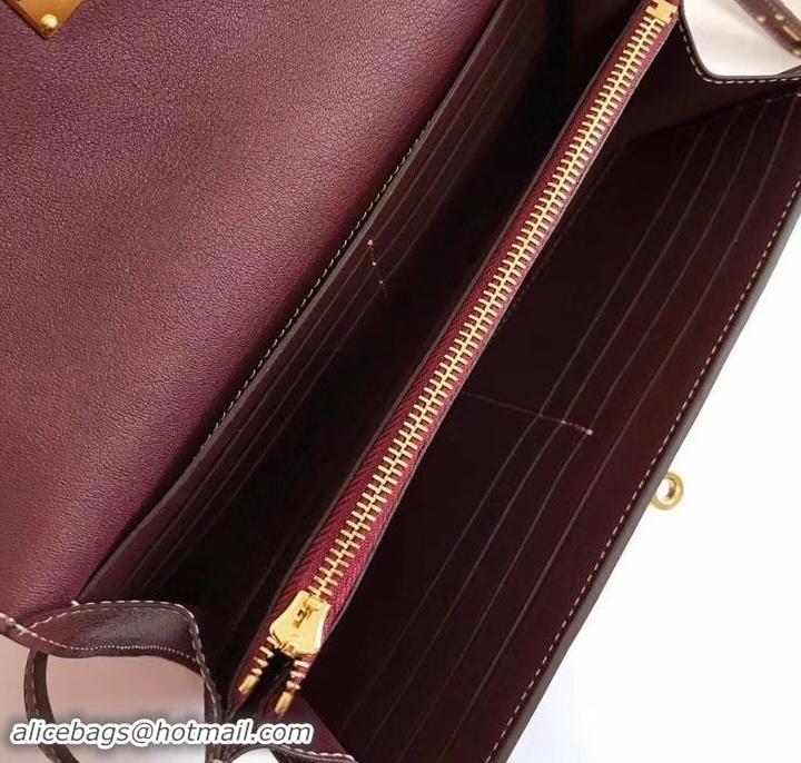 Best Quality Hermes Kelly Wallet in Swift Leather H422012 Burgundy