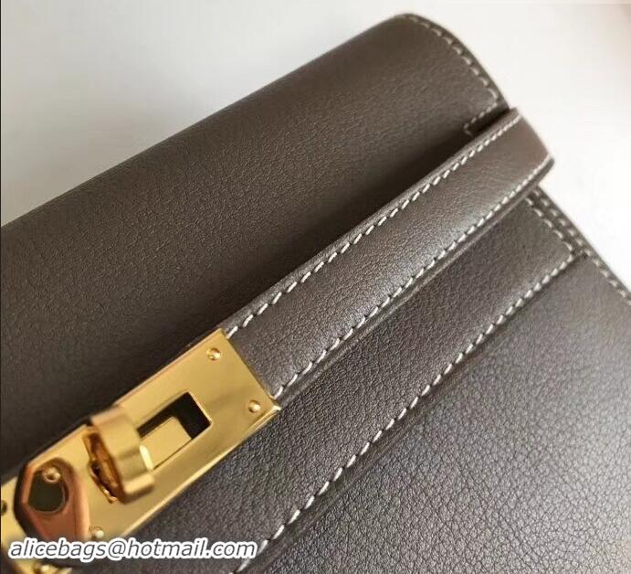 Best Product Hermes Kelly Wallet in Swift Leather H422012 Gray