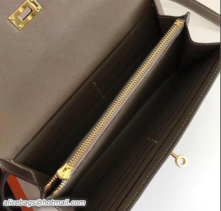 Best Product Hermes Kelly Wallet in Swift Leather H422012 Gray