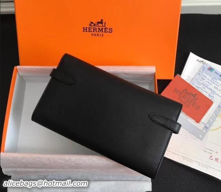 Good Product Hermes Kelly Wallet in Swift Leather H422012 Black