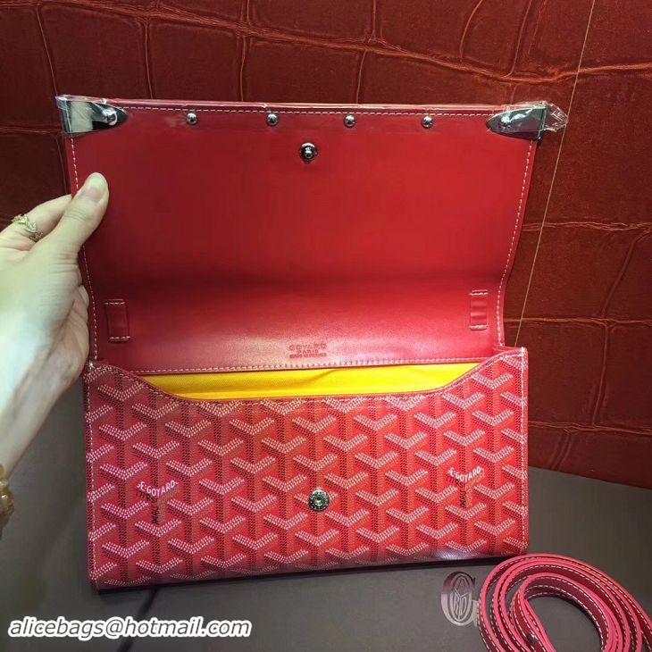 Promotional Goyard Monte-Carlo Clutch With Leather Strap 8982 Red