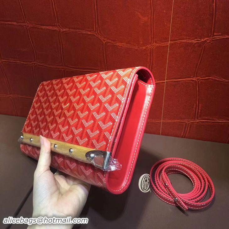 Promotional Goyard Monte-Carlo Clutch With Leather Strap 8982 Red