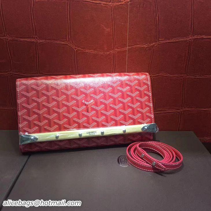 Promotional Goyard Monte-Carlo Clutch With Leather Strap 8982 Red