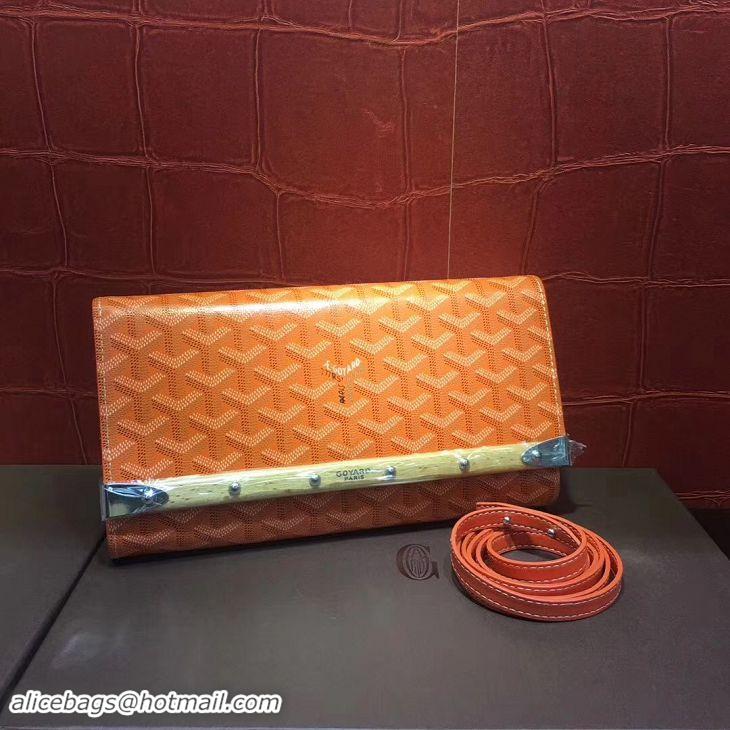 Hot Sell Goyard Monte-Carlo Clutch With Leather Strap 8982 Orange