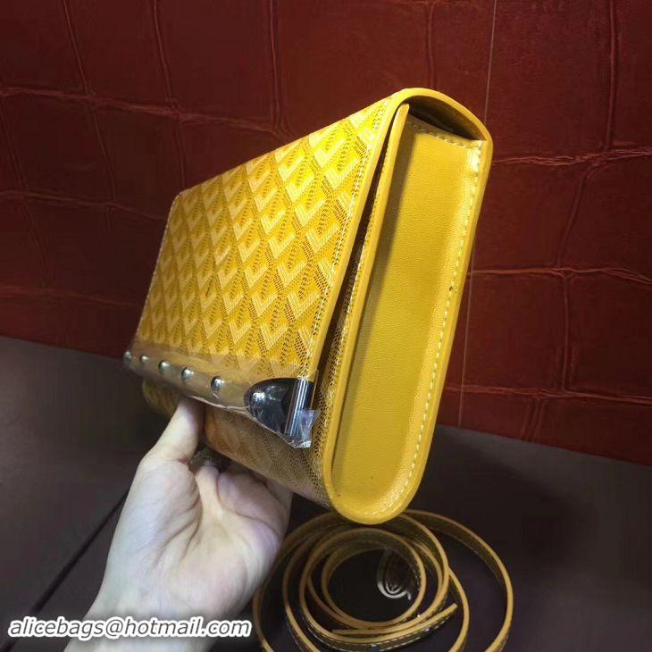 Low Cost Goyard Monte-Carlo Clutch With Leather Strap 8982 Yellow