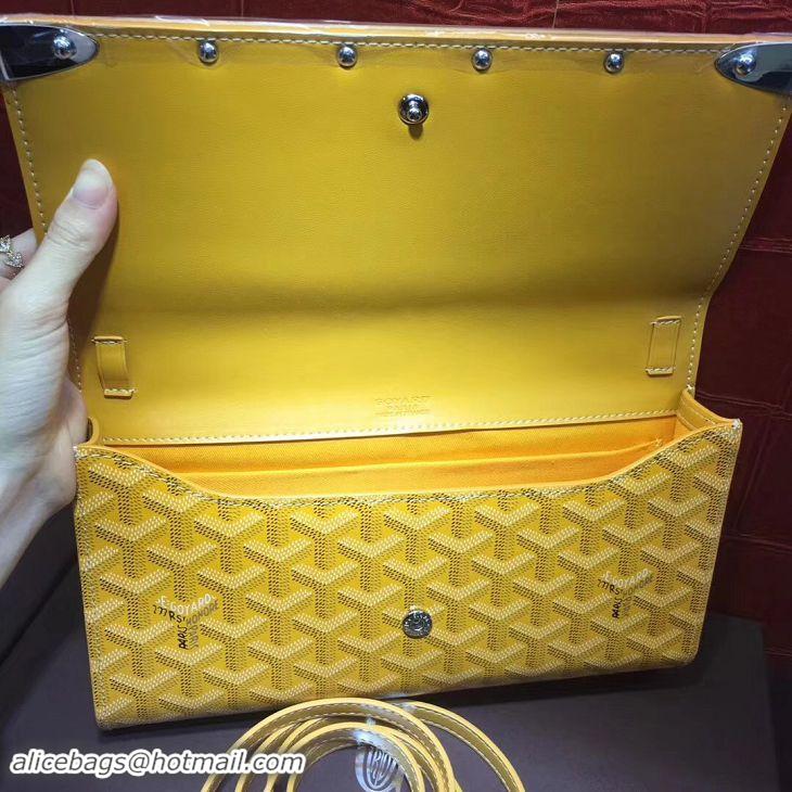 Low Cost Goyard Monte-Carlo Clutch With Leather Strap 8982 Yellow