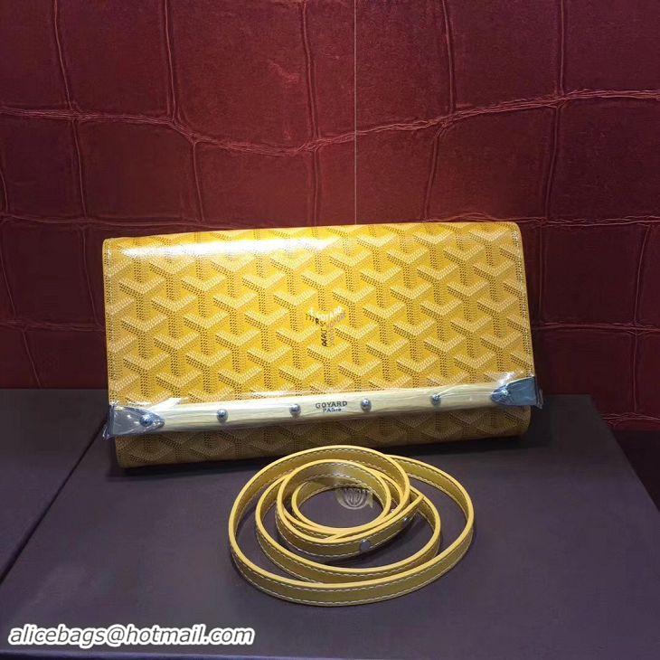 Low Cost Goyard Monte-Carlo Clutch With Leather Strap 8982 Yellow