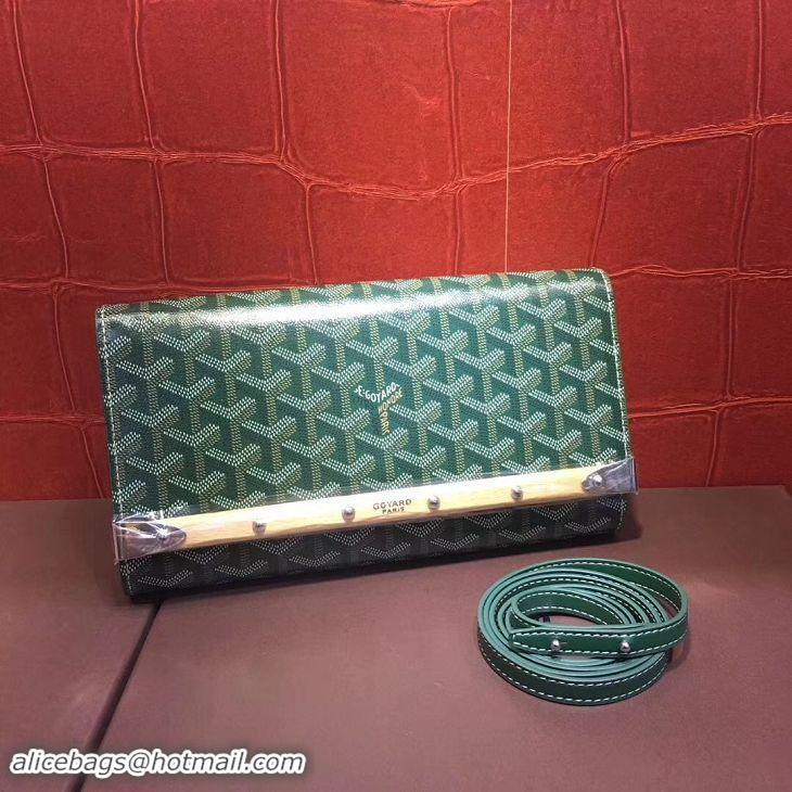 Popular Goyard Monte-Carlo Clutch With Leather Strap 8982 Green