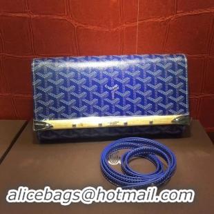 Cheapest Goyard Monte-Carlo Clutch With Leather Strap 8982 Dark Blue