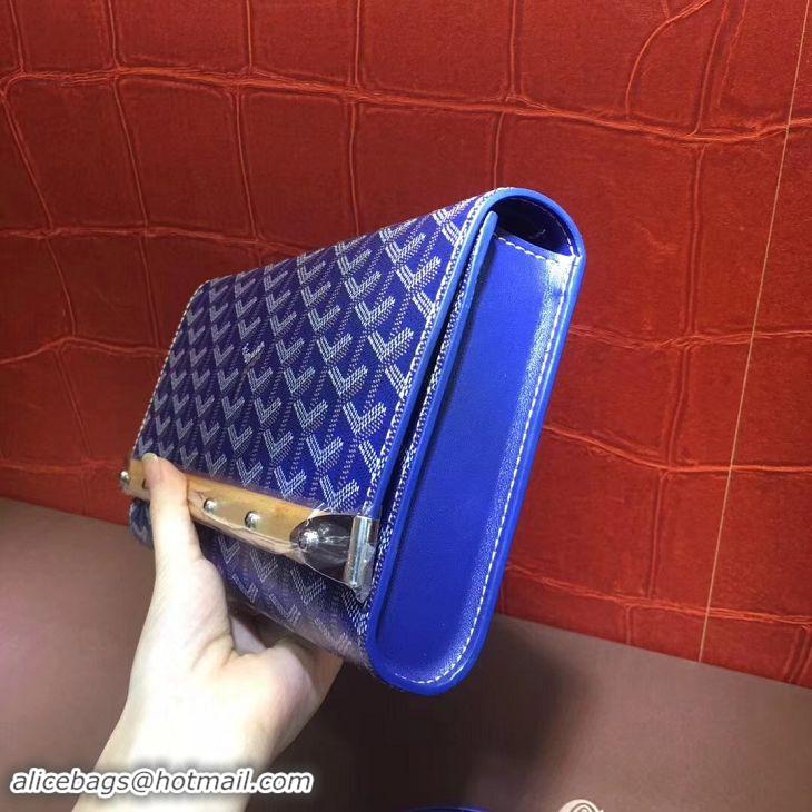 Cheapest Goyard Monte-Carlo Clutch With Leather Strap 8982 Dark Blue