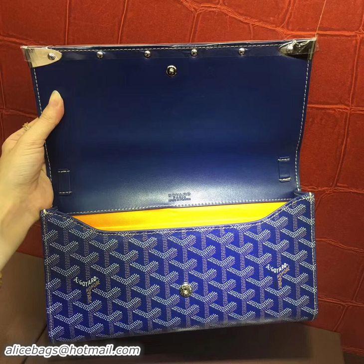 Cheapest Goyard Monte-Carlo Clutch With Leather Strap 8982 Dark Blue