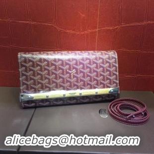 Refined Goyard Monte-Carlo Clutch With Leather Strap 8982 Burgundy