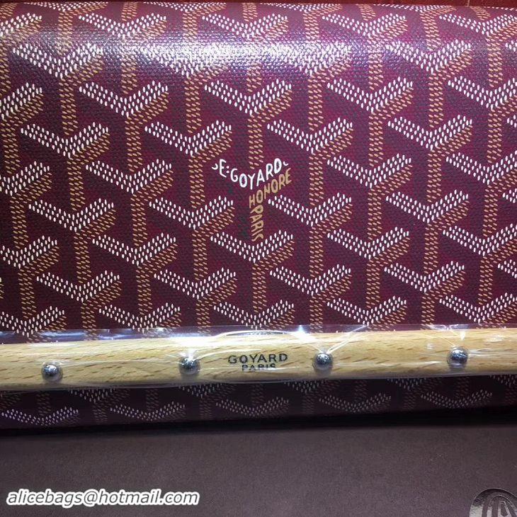 Refined Goyard Monte-Carlo Clutch With Leather Strap 8982 Burgundy