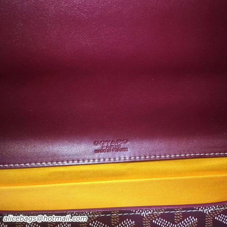 Refined Goyard Monte-Carlo Clutch With Leather Strap 8982 Burgundy