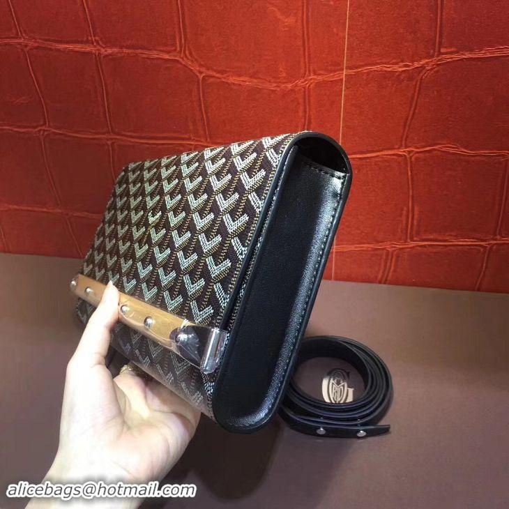 Stylish Goyard Monte-Carlo Clutch With Leather Strap 8982 Black