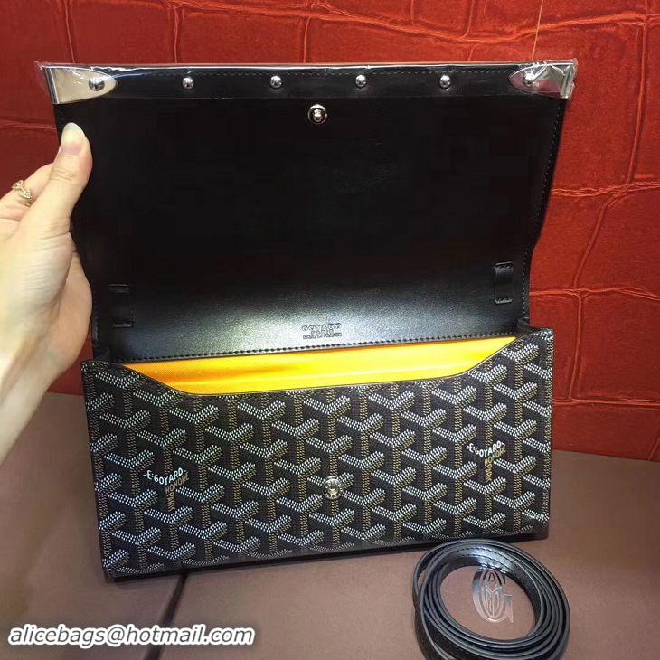 Stylish Goyard Monte-Carlo Clutch With Leather Strap 8982 Black