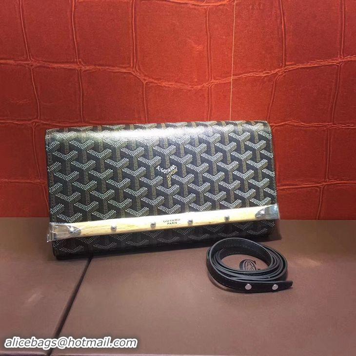 Stylish Goyard Monte-Carlo Clutch With Leather Strap 8982 Black