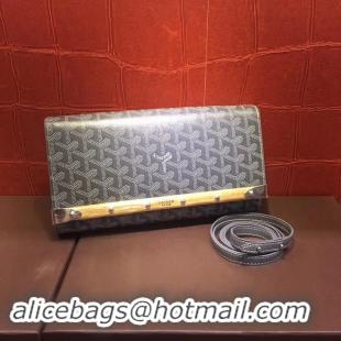 Expensive Goyard Monte-Carlo Clutch With Leather Strap 8982 Dark Grey