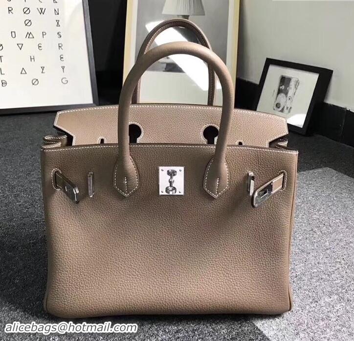 Popular Hermes Birkin 25cm Bag in Original Togo Leather Bag 423011 Elephant Grey 