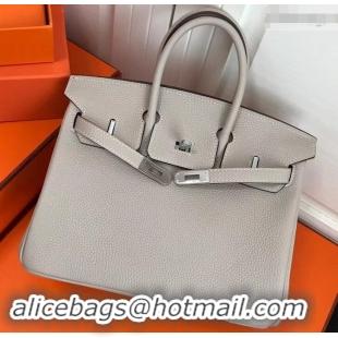 Affordable Price Hermes Birkin 25cm Bag White in Togo Leather With Silver Hardware 423012