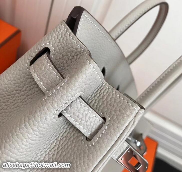 Affordable Price Hermes Birkin 25cm Bag White in Togo Leather With Silver Hardware 423012