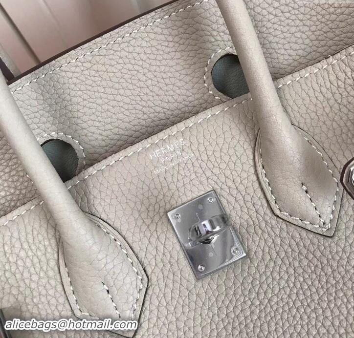 Affordable Price Hermes Birkin 25cm Bag White in Togo Leather With Silver Hardware 423012