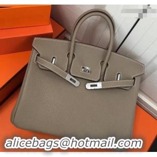 Promotional Hermes Birkin 25cm Bag Light Gray in Togo Leather With Silver Hardware 423012