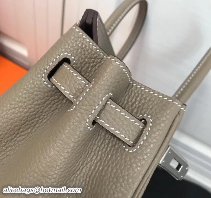 Promotional Hermes Birkin 25cm Bag Light Gray in Togo Leather With Silver Hardware 423012