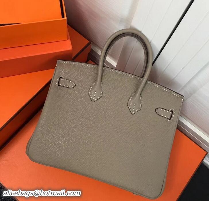 Promotional Hermes Birkin 25cm Bag Light Gray in Togo Leather With Silver Hardware 423012