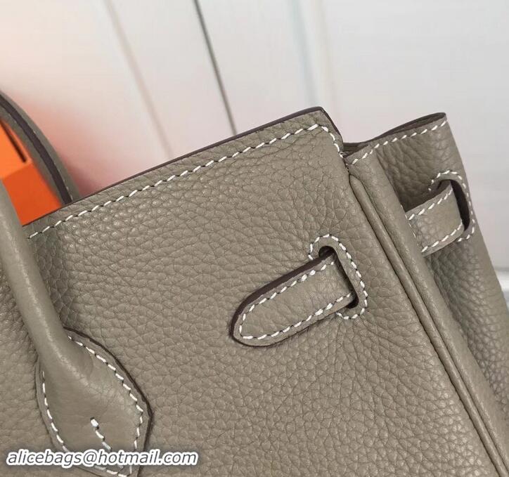 Promotional Hermes Birkin 25cm Bag Light Gray in Togo Leather With Silver Hardware 423012