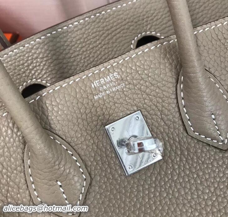 Promotional Hermes Birkin 25cm Bag Light Gray in Togo Leather With Silver Hardware 423012