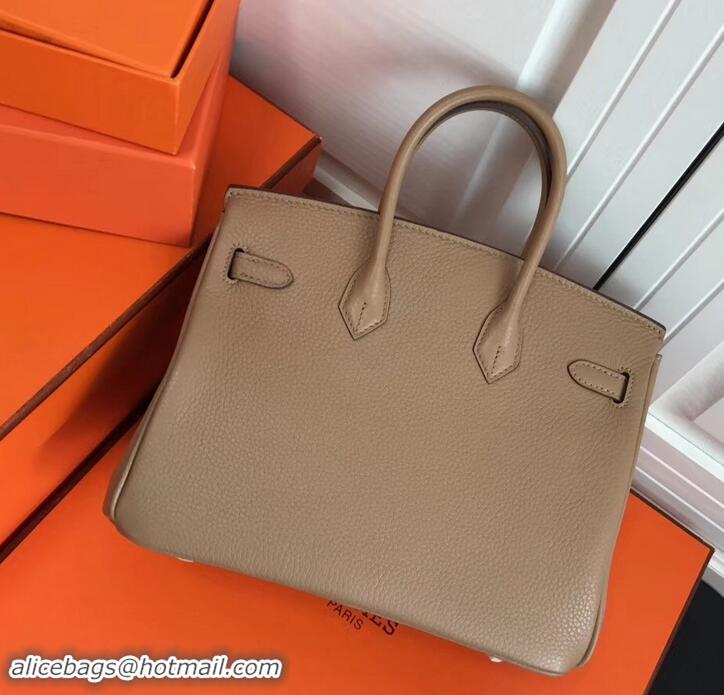 Grade Design Hermes Birkin 25cm Bag Apricot in Togo Leather With Silver Hardware 423012