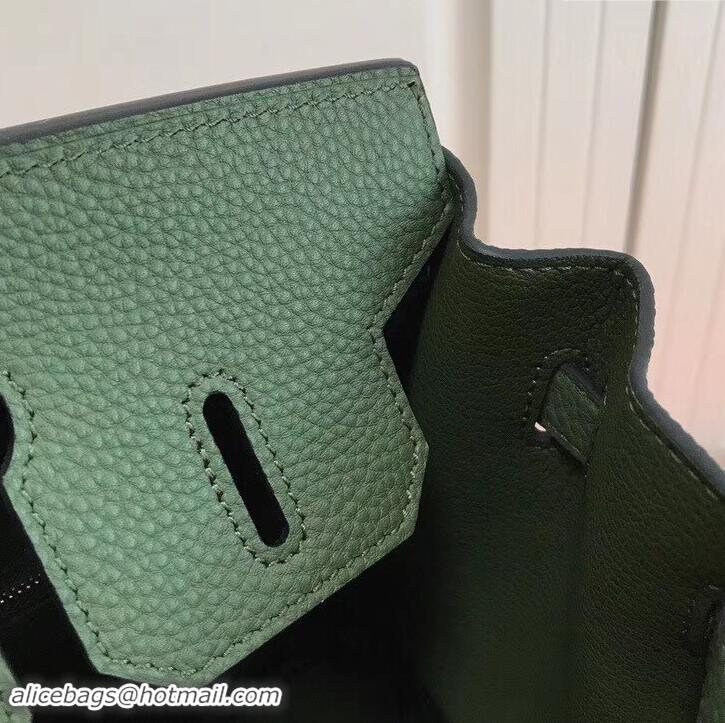 Best Grade Hermes Birkin 25cm Bag Army Green in Togo Leather With Silver Hardware 423012