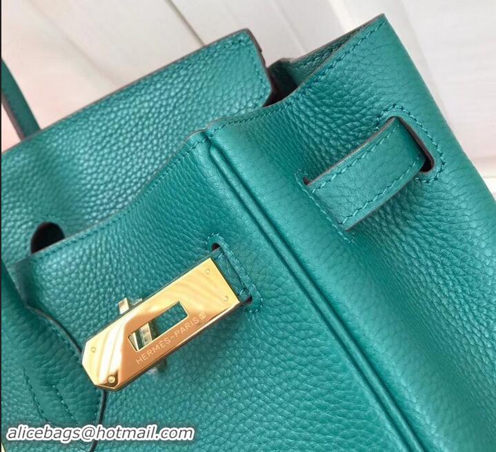 Shop Duplicate Hermes Birkin 25cm Bag Peacock Green in Togo Leather With Gold Hardware 423012