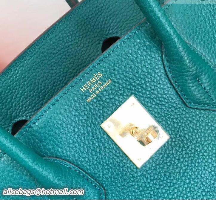 Shop Duplicate Hermes Birkin 25cm Bag Peacock Green in Togo Leather With Gold Hardware 423012