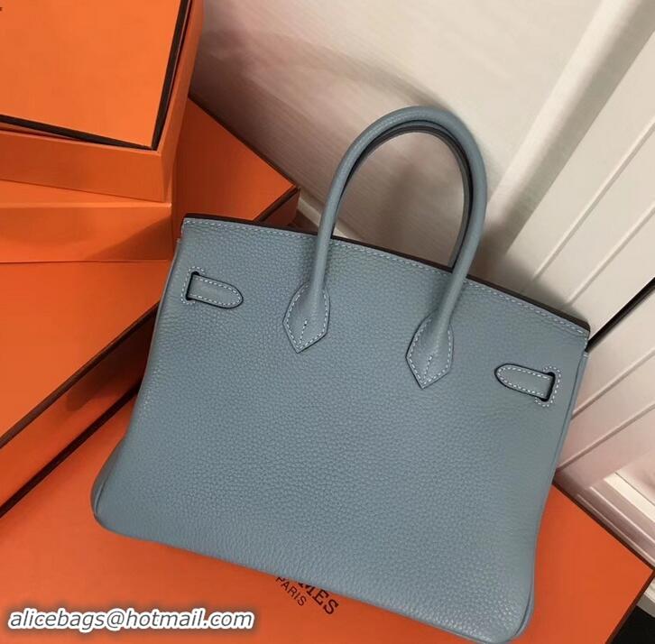 Best Quality Hermes Birkin 25cm Bag Baby Blue in Togo Leather With Gold Hardware 423012