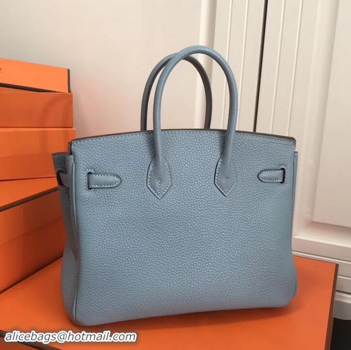 Best Quality Hermes Birkin 25cm Bag Baby Blue in Togo Leather With Gold Hardware 423012