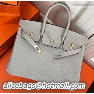 Best Price Hermes Birkin 25cm Bag Pearl Gray in Togo Leather With Gold Hardware 423012