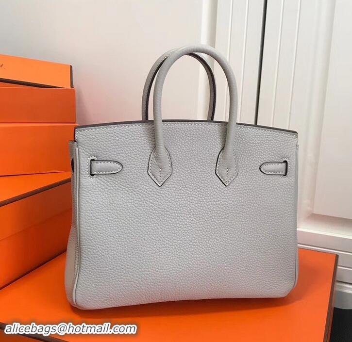 Best Price Hermes Birkin 25cm Bag Pearl Gray in Togo Leather With Gold Hardware 423012