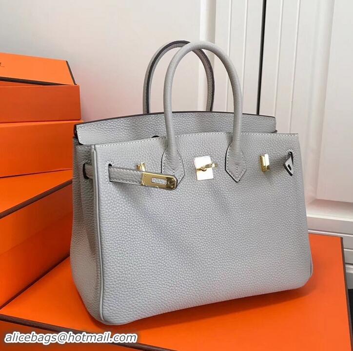 Best Price Hermes Birkin 25cm Bag Pearl Gray in Togo Leather With Gold Hardware 423012