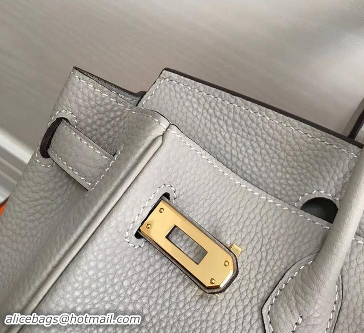 Best Price Hermes Birkin 25cm Bag Pearl Gray in Togo Leather With Gold Hardware 423012