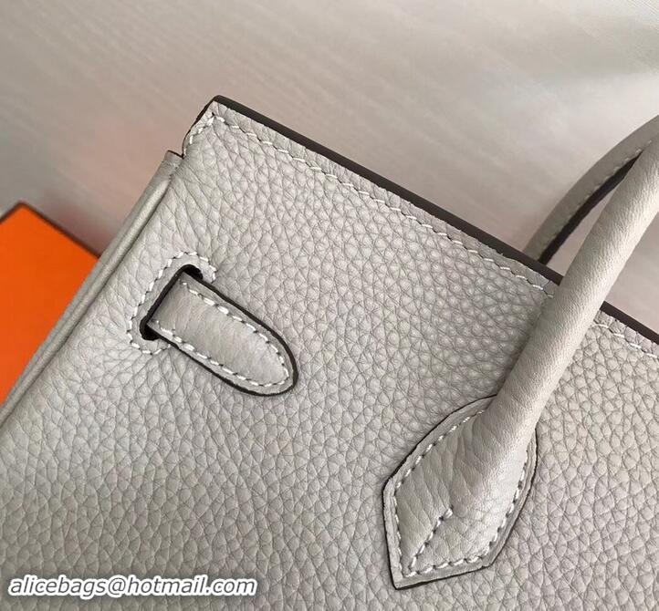 Best Price Hermes Birkin 25cm Bag Pearl Gray in Togo Leather With Gold Hardware 423012