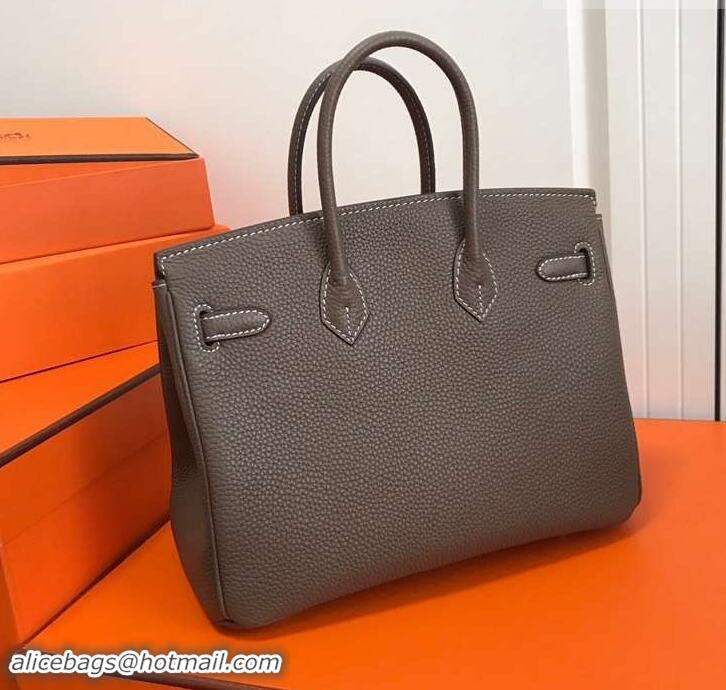 Popular Style Hermes Birkin 25cm Bag Etoupe in Togo Leather With Gold Hardware 423012