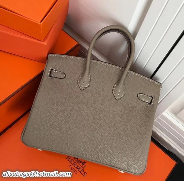 Stylish Hermes Birkin 25cm Bag Light Gray in Togo Leather With Gold Hardware 423012