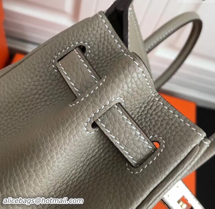 Stylish Hermes Birkin 25cm Bag Light Gray in Togo Leather With Gold Hardware 423012